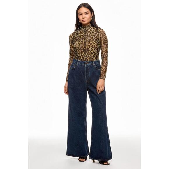 Tops - Ronny Kobo x RTR Leopard Print Mesh Top Size S